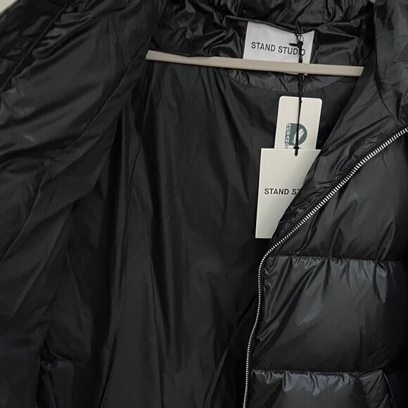 STAND STUDIO Adeline oversized quilted shell hooded down jacket Size 44 / US 12 - Picture 7 of 11